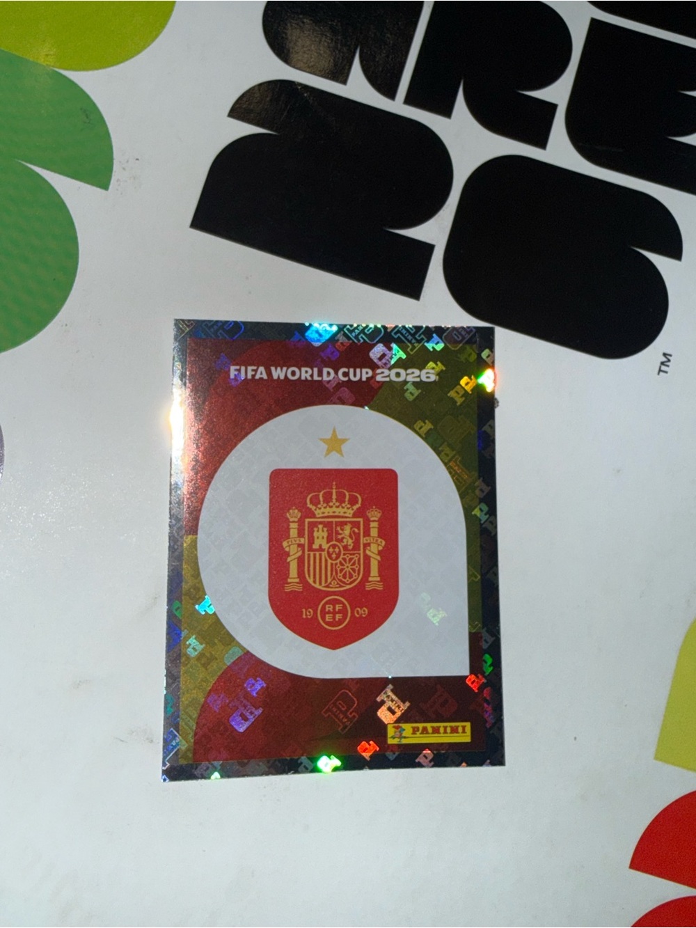 Panini Spain FIFA World Cup 2026 Red Holographic Sticker